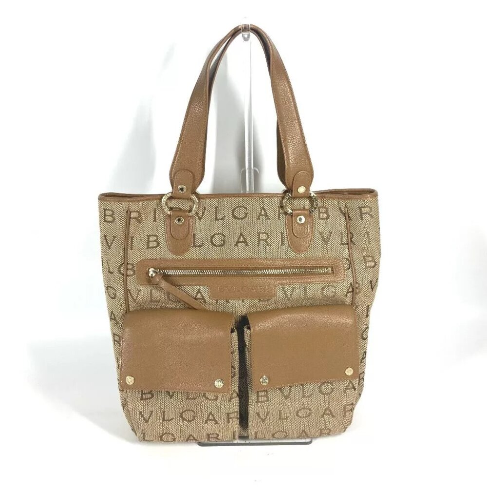 BVLGARI 801904 Maxi logo Logo mania Shoulder Bag Tote Bag - Picture 1 of 10